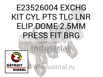 EXCHG KIT CYL PTS TLC LNR ELIP DOME 2.5MM PRESS FIT BRG — E23526004