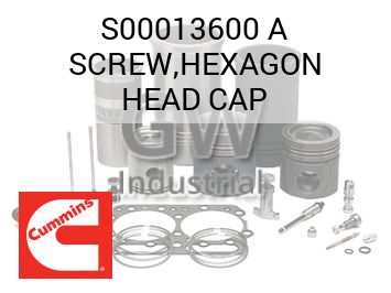 SCREW,HEXAGON HEAD CAP — S00013600 A