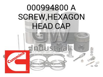 SCREW,HEXAGON HEAD CAP — 000994800 A